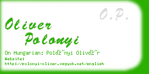 oliver polonyi business card